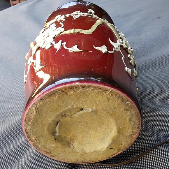 Gorgeous VTG MCM Hollywood Regency Chrysanthemums/Bamboo relief Table Lamp - Picture 14 of 14